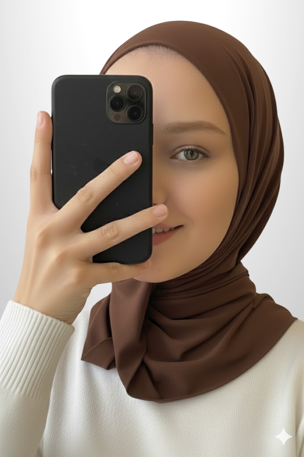 Cagoule modal  a enfiler brun chocolat - Izifhijab