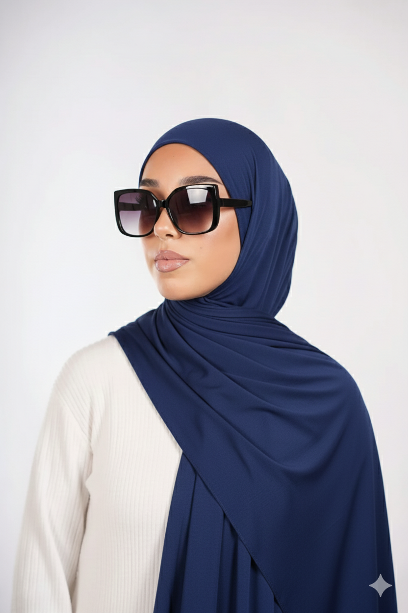 Hijab jersey liquide marine - Izifhijab