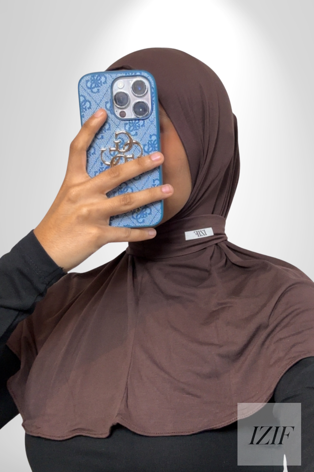 Cagoule Boutonné brun - Izifhijab