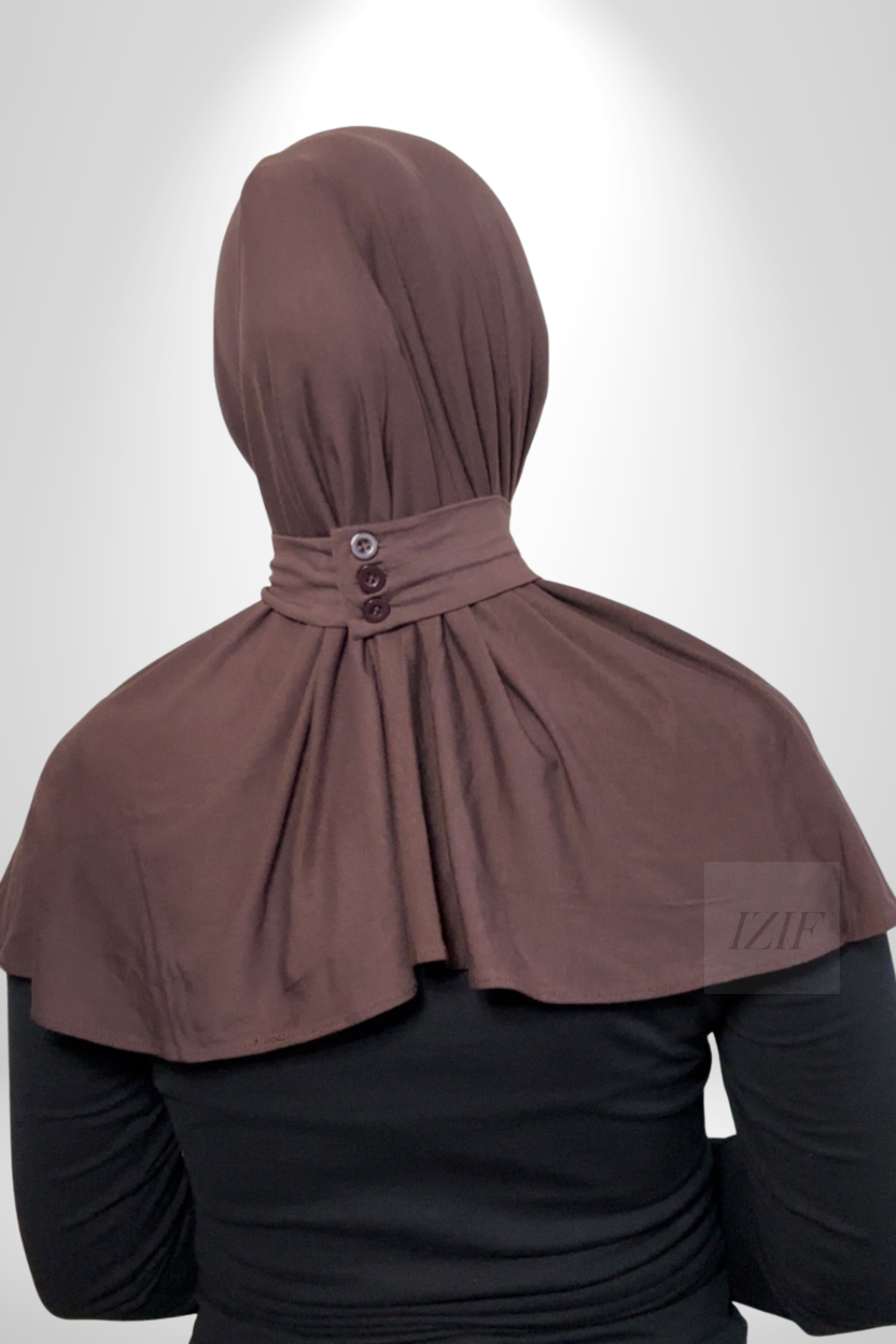 Cagoule Boutonné brun - Izifhijab