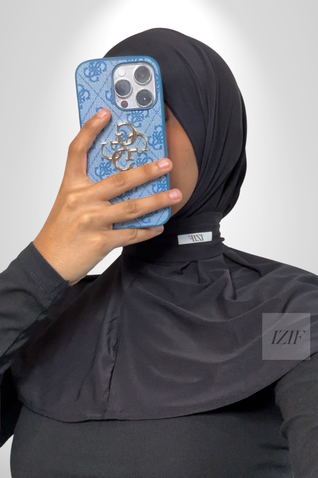 Cagoule Boutonné noir - Izifhijab