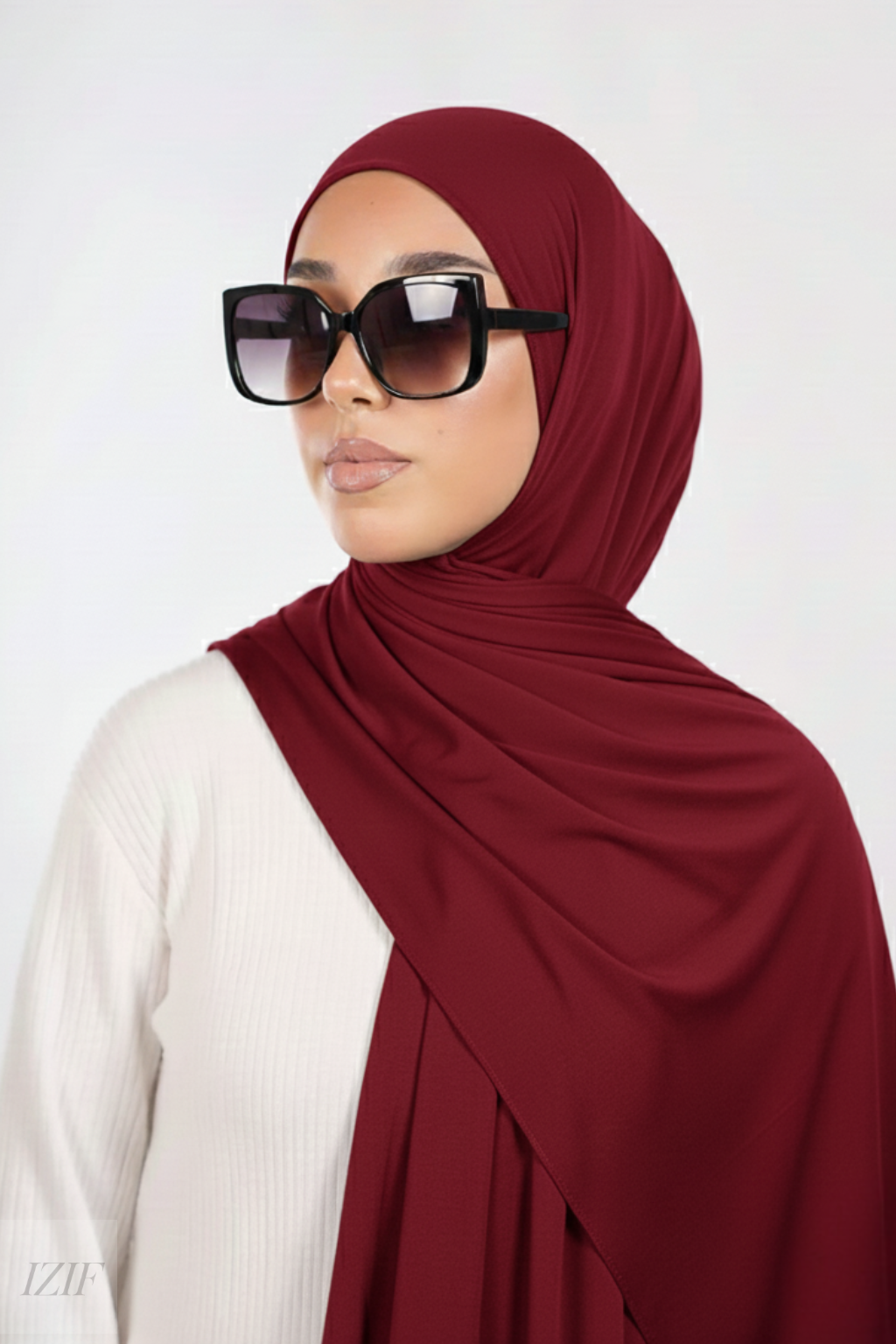 Hijab jersey liquide  bordeaux - Izifhijab
