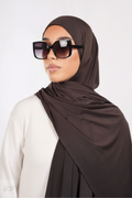 Hijab jersey liquide brun marron - Izifhijab