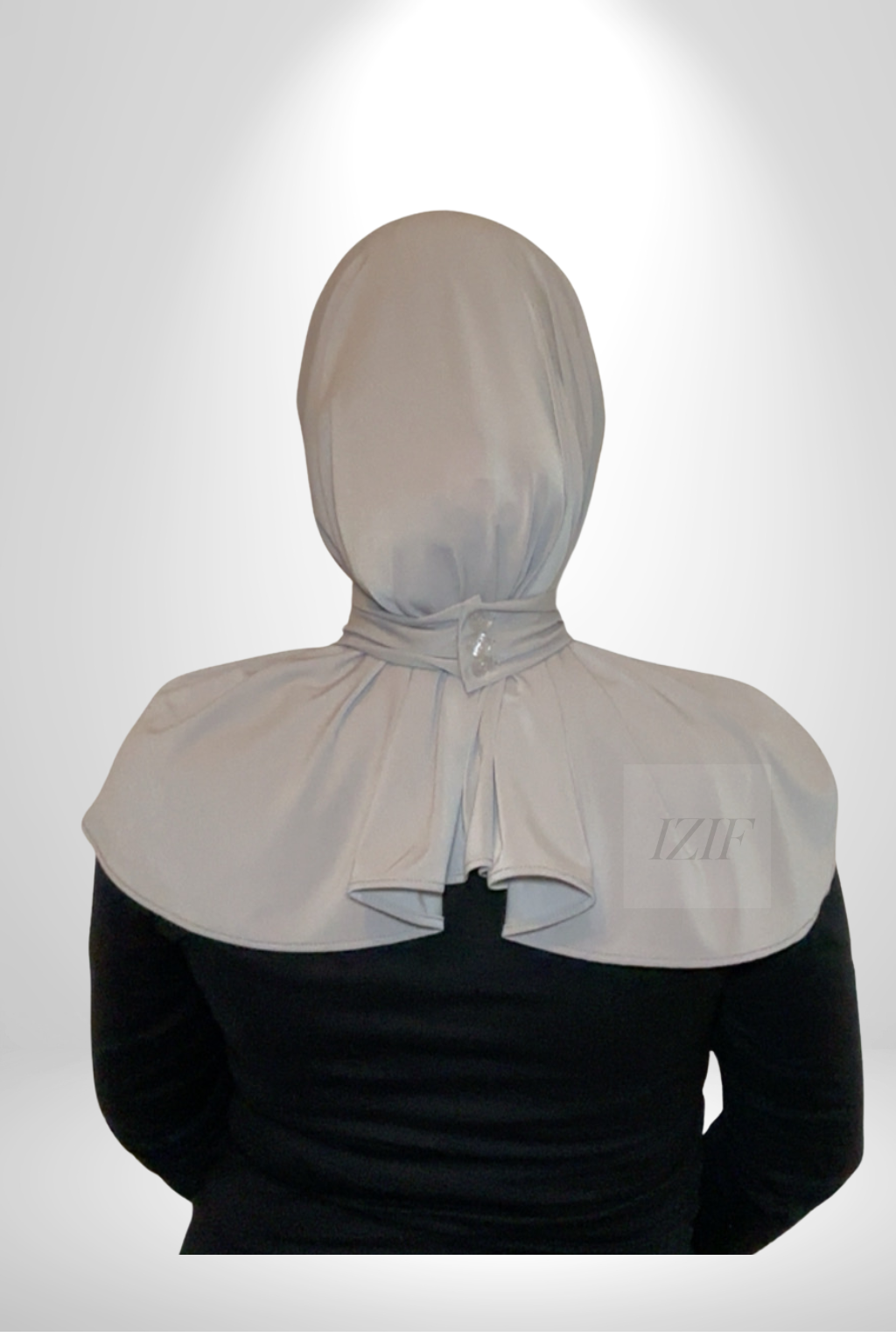 Cagoule Boutonné gris claire - Izifhijab