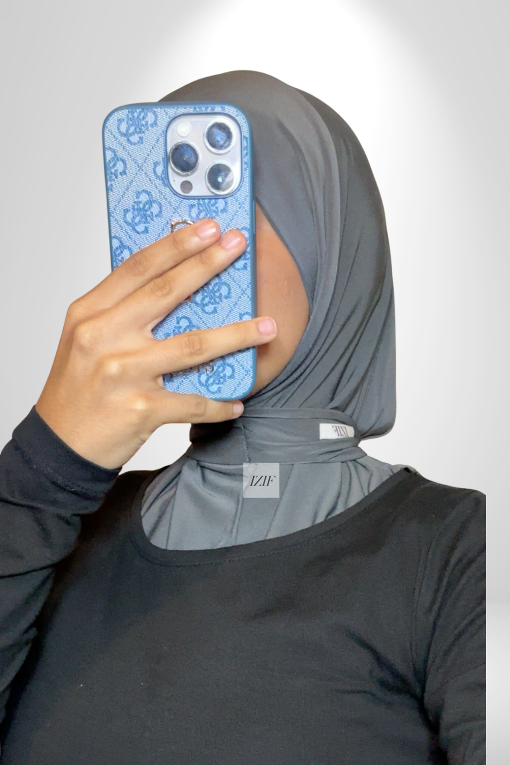 Cagoule Boutonné gris souris - Izifhijab
