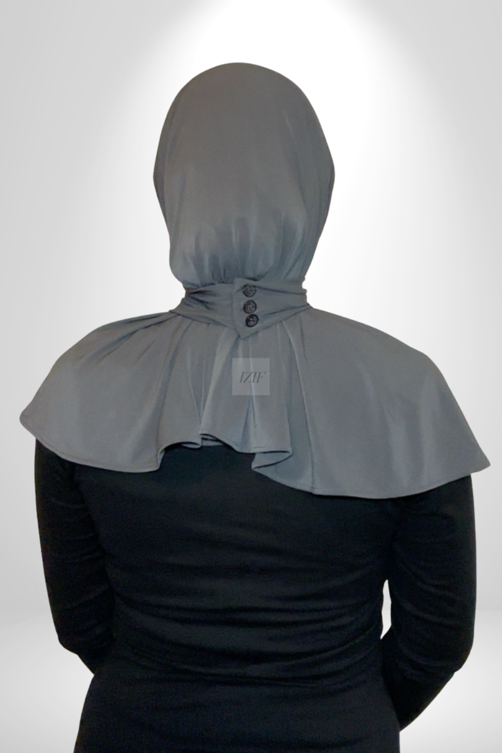 Cagoule Boutonné gris souris - Izifhijab
