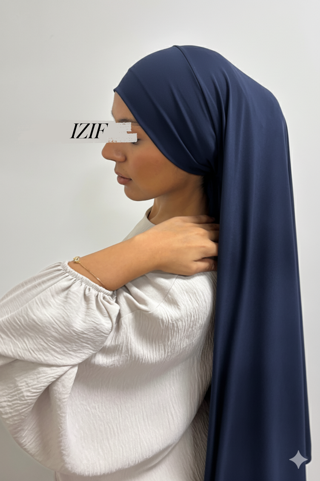 Hijab à enfiler bleu marine - Izifhijab