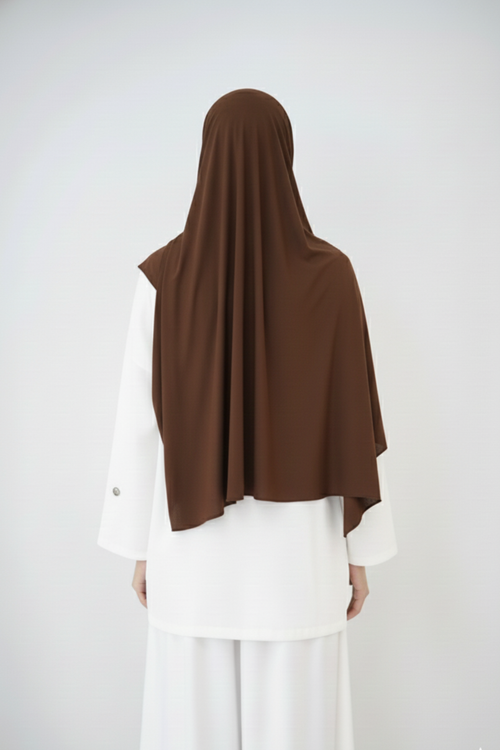 Hijab Jersey Premium brun marron - Izifhijab