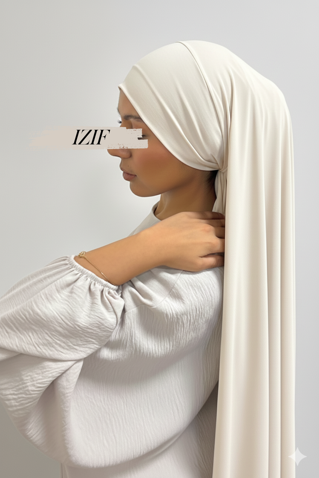 Hijab à enfile beige claire - Izifhijab